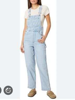Madewell denim oversized carpenter overalls in collier wash